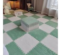 tapis puzzle en mousse, Tapis de sol puzzle Shaggy Home, isolation phonique, peut être recadré, protège le, 10 pièces(Style F)