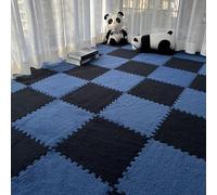tapis puzzle en mousse, Tapis moelleux à poils longs for chambre coucher, isolation phonique, peut être recadré, protège le sol, 10 pièces(Style F)