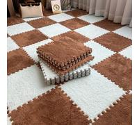 tapis puzzle en mousse, Tapis moelleux à poils longs for chambre coucher, isolation phonique, peut être recadré, protège le sol, 10 pièces(Style C,10 pieces)