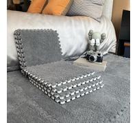 tapis puzzle en mousse, Tapis moelleux à poils longs for chambre coucher, isolation phonique, peut être recadré, protège le sol, 10 pièces(Style E,10 pieces)
