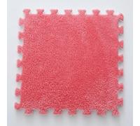 Tapis Puzzle en Peluche, Tapis de Sol en Mousse en Peluche carré Multicolore à emboîtement Lavable 16/18/20 pièces(Deep Pink,18pcs)