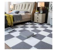 Tapis Puzzle for Sol, 12 pièces de 10 mm d'épaisseur, carrés et Moelleux, en Mousse EVA, antidérapants, for Chambre à Coucher, Salle de Jeux, Noir et Abricot(Light Gray+White,60x60cm)