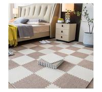 Tapis Puzzle for Sol, 12 pièces de 10 mm d'épaisseur, carrés et Moelleux, en Mousse EVA, antidérapants, for Chambre à Coucher, Salle de Jeux, Noir et Abricot(Light Brown+Apricot,60x60cm)