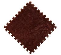 Tapis Puzzle Mousse Tapis de Puzzle en Mousse EVA Peluche, 8 pièces, for Couverture Mur à Chambre Coucher, Maison, Carreaux carrés(Coffee Color)