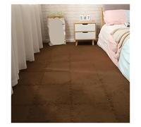 Tapis Puzzle Mousse Tapis de Sol en Mousse Puzzle Peluche, Doux et Moelleux, Carreaux carrés imbriqués, Tapis for décoration Chambre à Coucher, 4/12 pièces(Coffee,12Pcs)