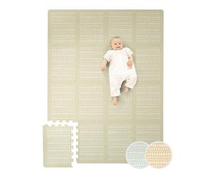 Tapis Puzzle stylé bébé 1,7 x 1,2 m Gris Hygge - 16 Dalles XL avec Bords, épais & Doux, sans substances nocives, inodore, Facile d'entretien, Emballage sans Plastique.