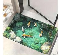 Tapis qui ressemblent à un trou, tapis à trous 3D 2026 - Le chien a peur du tapis 3D, tapis 3D sans fond avec illusion d'optique, tapis qui ressemble à des trous, comme test et jeu avec chien