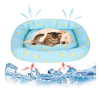 Tapis Rafraichissant Chat, 45x40cm Tapis Rafraichissant Chien Tapis Fraicheur Chien Tapis Refrigerant Chien Matelas Rafraichissant Chien pour Animaux Domestiques Reste Froid Plus Longtemps (Bleu)