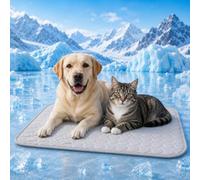 Tapis Rafraichissant Chat Et Chien, Durable Tapis Refroidissant pour Chat Portable, Lavable, Anti-Morsures, Couverture Rafraichissante Chiens Chaleur Matelas Réfrigérant Animaux(Gris clair70X55cm)