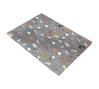 Tapis Rafraichissant Chien avec Motifs Cartoon Mignons, Tapis Rafraichissant Chat Respirant d'Été, Tapis de Refroidissement Lavable pour Animaux, Adapté à l'Intérieur et l'Extérieur，Gris foncé：M
