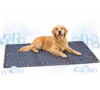 Tapis rafraichissant Chien - Gris 100x60 cm - Polyester avec Gel et Mousse - imperméable - Pliable - Facile à Nettoyer - été - Type Tapis rafraichissant Chat