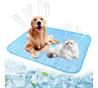 Tapis Rafraichissant Chien,Tapis Fraicheur Chien pour Chats Et Chiens,Lavable Tapi de Refroidissement en Soie Glacée,Pet Cooling Mat pour À La Maison, en Voyage Ou en Voiture(Bleu,27,5*21,6in)
