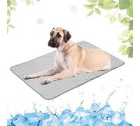 Tapis Rafraichissant Chien, Tapis Refroidissement pour Chiens Chats et Animaux de Compagnie pour l'été, Lavable pour Caisses/Chiens Chenils/Lits(Gris,100x150cm)