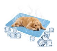 Tapis rafraîchissant d'été auto-rafraîchissant pour chien, chat et animal de compagnie, reste froid plus longtemps, durable et résistant aux rayures (bleu, taille M, 60 x 50 cm)