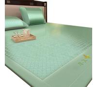 Tapis Rafraîchissant D'été : Soie Glacée Lavable Et Rotin - Technologie De Climatisation pour La Maison, L'école Et La Chambre D'étudiant(Green,180X220cm/70.8x86.6)