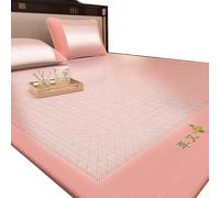 Tapis Rafraîchissant D'été : Soie Glacée Lavable Et Rotin - Technologie De Climatisation pour La Maison, L'école Et La Chambre D'étudiant(Pink,180X220cm/70.8x86.6)
