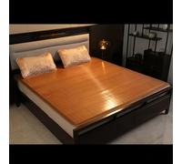 Tapis rafraîchissant double face en bambou respirant pour le sommeil d'été, matelas tissé carbonisé (130 x 195 cm) - Parfait pour les nuits chaudes