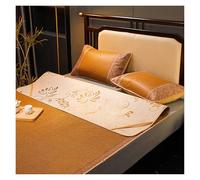 Tapis Rafraîchissant en Bambou De Qualité Supérieure avec 2 Taies d'oreiller, Pliable Double Face, Respirant Et Antidérapant Bords Renforcés, for La Literie La Maison Ou Le Dortoir(150 * 195cm)
