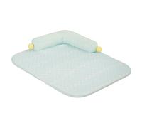 Tapis rafraîchissant pour animaux de compagnie, lit d'été respirant avec oreiller en forme de L, antidérapant et prévention des coups de chaleur, deux options de couleur fraîche au choix (vert)
