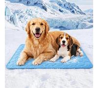Tapis Rafraîchissant pour Chat et Chien - Tapis Fraicheur Chien, Reste Froid Plus Longtemps, Coussin Rafraichissant pour Animaux de Compagnie Étanche et Facile à Nettoyer (Bleu Foncé, 70x55cm)