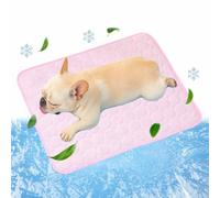Tapis Rafraichissant Pour Chien Chat, Imperméable Tapis Fraicheur Chat Chien, Peut Être Utilisé Pendant Plusieurs Heures En Continu, Refroidit Rapidement Et Est Facile À Nettoyer (Rose, XL: 70*55cm)