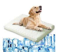 Tapis rafraîchissant pour chien et chat - Housse lavable et durable - Garde le chien au frais en été - Taille M : 75 x 55 x 5 cm, vert