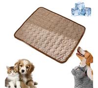 Tapis rafraîchissant pour chien et chat - Lavable et portable - Pour la maison et l'extérieur - Tapis de sol d'été pour tous les types d'animaux de compagnie (marron, 50 x 40 cm)