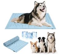 Tapis rafraîchissant pour Chien, Grand Tapis rafraîchissant, Multifonctionnelle Tapis Refroidissant Chien,idéal pour Chiens et chatspour Rester au Frais cet été (Blue, M-58x91cm)