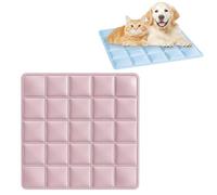 Tapis rafraîchissant pour chien - Version améliorée - Tapis de refroidissement en soie glacée pour animaux de compagnie - Pliable - Réutilisable - Pour la maison et le chat - Rose