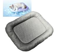 Tapis Rafraîchissant Pour Chiens Et Chats, Coussin Auto-rafraîchissant En Soie Glacée Alvéolée 3D, Lavable Et Antidérapant, Avec Rebords Surélevés Pour Cages Et Chenils (50 X 40 Cm) (Black,1Pcs)