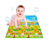 Tapis rampant | Tapis de jeu pliable pour bébés | de jeu rampant pour sol, grand tapis éducatif de 71x79 pouces, pliable, antidérapant, rembourré, Super doux