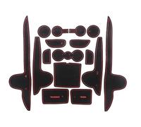 Tapis Rangement pour Hyundai pour Santa Fe 2021 2022 TM Tapis Antidérapant pour Fentes Porte Rainure Accessoires sous-Verres 16 Pièces/Ensemble(Rosso)