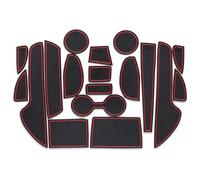 Tapis Rangement pour Mazda CX-5 CX5 CX 5 2013-2018 18 Pièces Tapis Porte en Caoutchouc Antidérapant Tasse Pad Décoration Intérieure Accessoire Fente(2015 Red3)