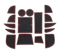 Tapis Rangement pour Mazda CX-5 CX5 CX 5 2013-2018 18 Pièces Tapis Porte en Caoutchouc Antidérapant Tasse Pad Décoration Intérieure Accessoire Fente(13-14 Red1)