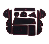 Tapis Rangement pour Toyota RAV4 2013 2014 2015 11 Pièces Rainure Porte Pad Voiture Antidérapant Intérieur Tapis Tasse Fente(Rosso)