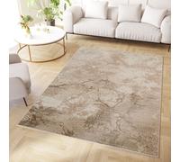 Tapis ras du sol Marron Beige Effet 3D Salon Chambre Design 140 x 200 cm