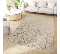 Tapis ras du sol Marron Beige Effet 3D Salon Chambre Design 180 x 250 cm