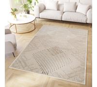 Tapis rasant Brillant Marron Beige Effet 3D Salon Chambre Design 120 x 170 cm