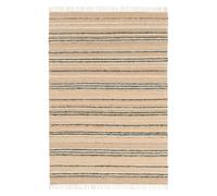 Tapis rayé fait main en laine et jute raj beige 160X230