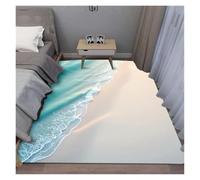 Tapis réaliste en velours cristal, vagues d'été, coquille de plage