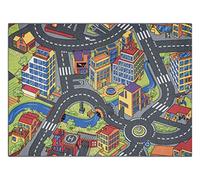 Tapis Rebel Roads - Tapis Moderne à Poils Courts en Gris, Facile d'entretien, certifié Oeko-Tex, antidérapant 140x200 cm