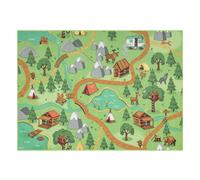 TAPIS REBEL ROADS Wild life 90 Forêt, animaux antidérapant pour enfants - vert 95x133 cm