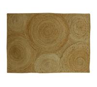Tapis rectangle 100% jute tressé - Motifs circulaires - 200 x 290 cm - Naturel - YVAYA