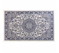 Tapis rectangle 68 x 110 cm viscose tissee cherine Bleu