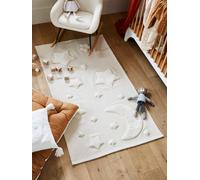 VERTBAUDET Tapis rectangle relief lune et étoiles beige TU