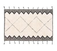 Tapis rectangulaire berbère en coton tufté à franges 160 x 230 cm Keya - Oviala