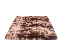 Tapis rectangulaire coloré tie-dye pour décoration d'intérieur en polyester doux et pelucheux avec envers antidérapant (marron)