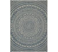 Tapis rectangulaire d'intérieur/extérieur contemporain tissé , collection Cour, CY8734, en gris clair / bleu, 244 X 335 cm pour le jardin, le patio ou tout autre espace extérieur par SAFAVIEH.
