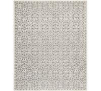Tapis rectangulaire d'intérieur médaillon tufté à la main, collection Cambridge, CAM123, en argent / ivoire, 244 X 305 cm pour le salon, la chambre ou tout autre espace intérieur par SAFAVIEH.