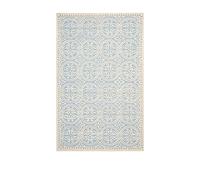Tapis rectangulaire d'intérieur médaillon tufté à la main, collection Cambridge, CAM123, en bleu clair / ivoire, 244 X 305 cm pour le salon, la chambre ou tout autre espace intérieur par SAFAVIEH.